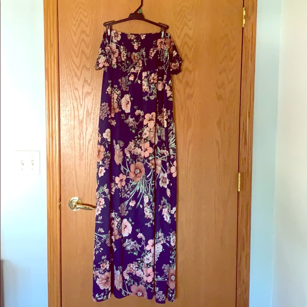 Altar’d State Floral Maxi Dress with Cap Sleeves